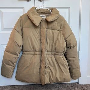 Target A New Day Puffer Coat in Tan Size Medium
